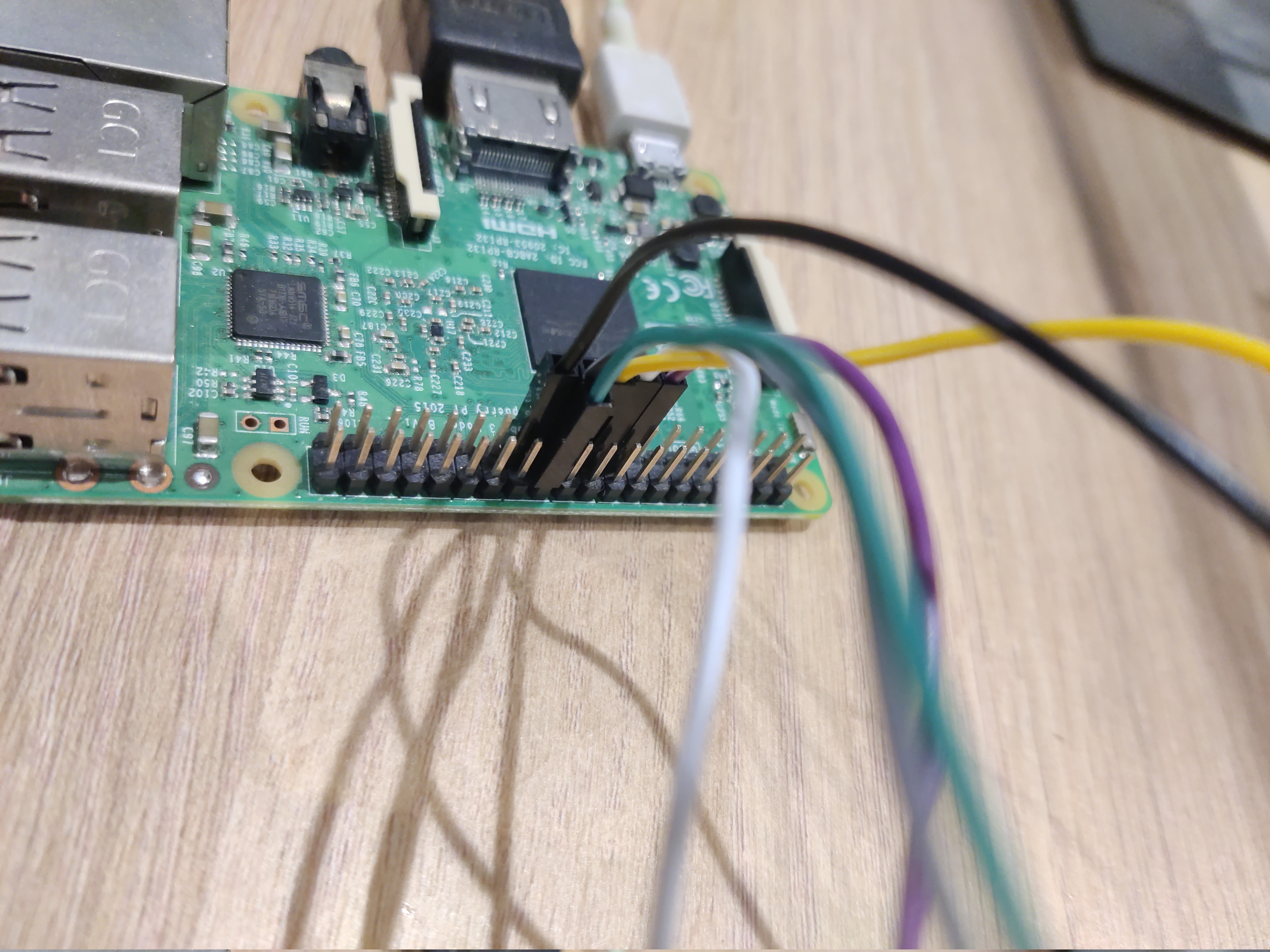 Raspberry Pi with Cables - Left View