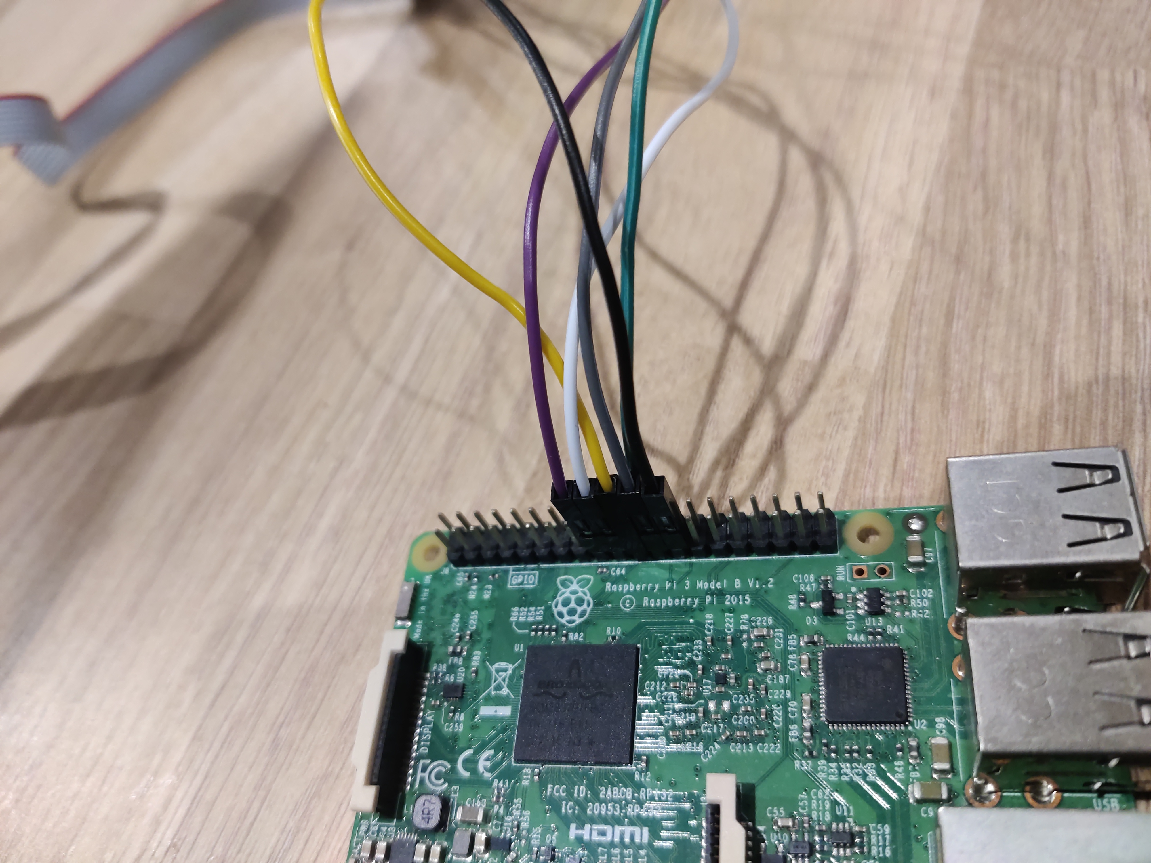 Raspberry Pi with Cables - Right View