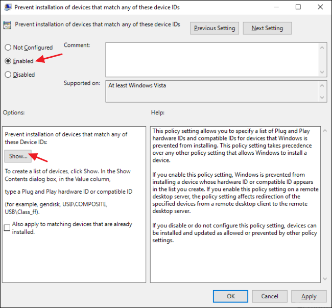 Windows Prevent Installation Driver