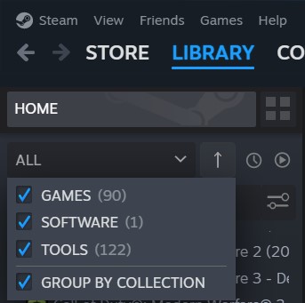 Steam Library includes Tools